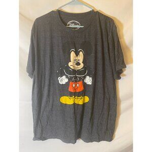 Disney Mickey Mouse Muscles Mens Size XL Tshirt Gray Short SLeeve Shirt T-Shirt